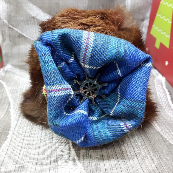 Tartan Teddy Bear Christmas Ornament - Genuine Real Fur - Mink - Picture 7 of 7